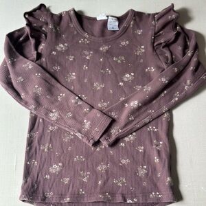 Floral Ruffle Sleeve Kids Top